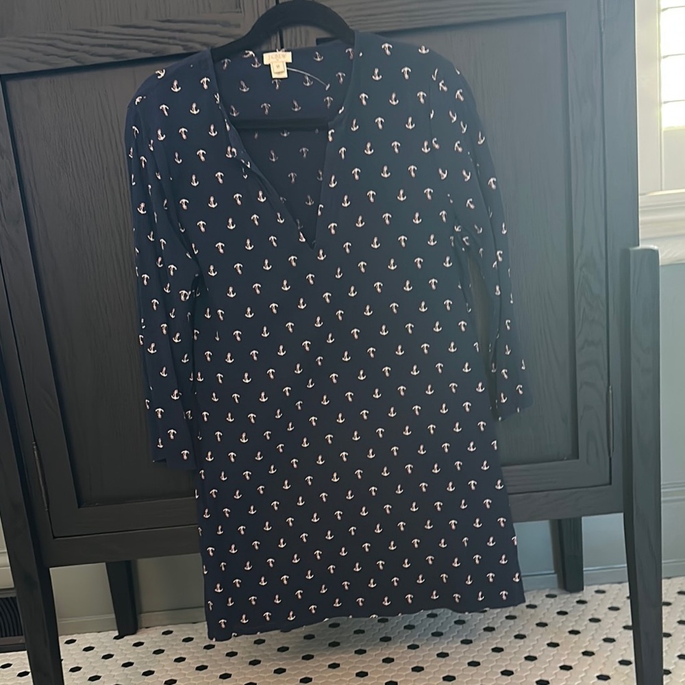 Navy Dress with Anchor Print